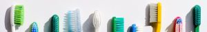 Line of toothbrushes