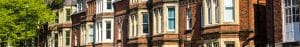 Row of Victorian terraces houses