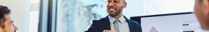 Person presenting a business plan