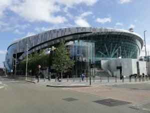 London, England - September 1: Tottenham hotspur stadium Spurs (hotspur) football team on Tottenham high road, stadium completed in 2018 to much fanfare and hailed as a great piece of modern architecture - September 1st 2020