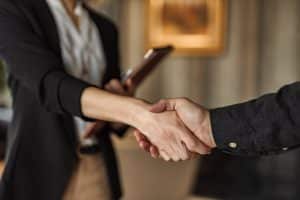 Handshake between colleagues